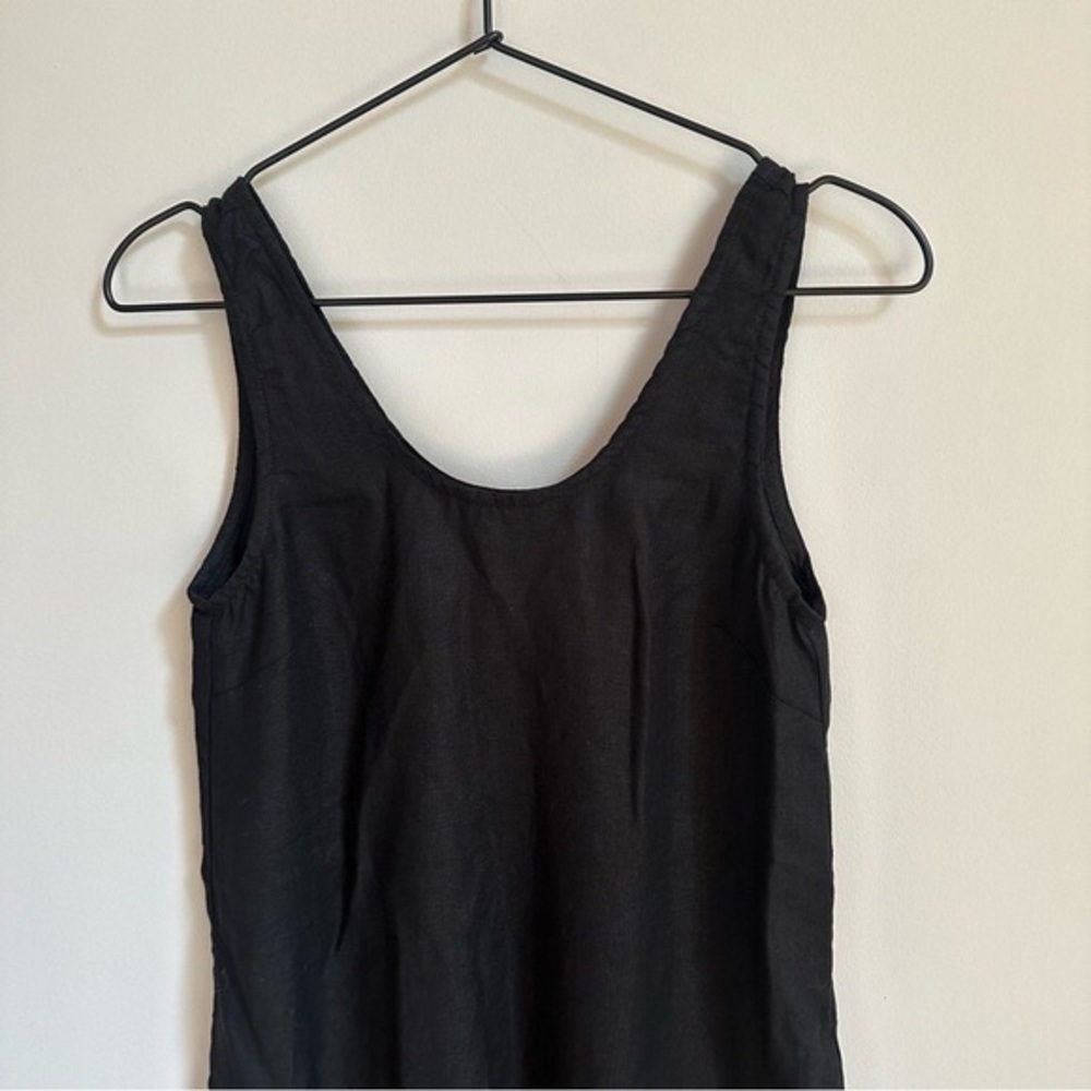 Not Perfect Linen Sardinia Long Black Linen Dress - Picture 2 of 5